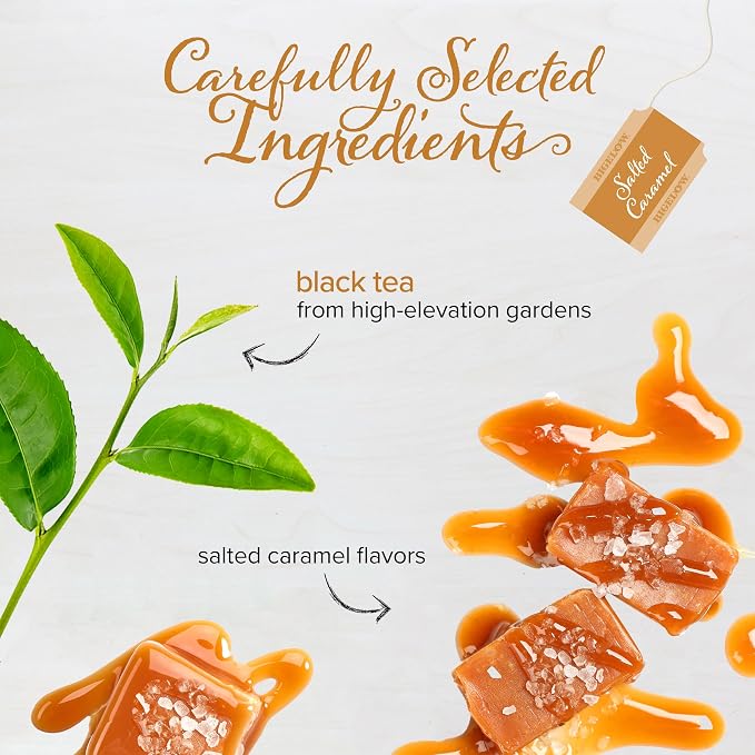 Bigelow Tea Salted Caramel Black Tea, Caffeinated Tea with Caramel and Salt, Holiday and Christmas Tea, 18 Count Box (Pack of 6), 108 Total Tea Bags