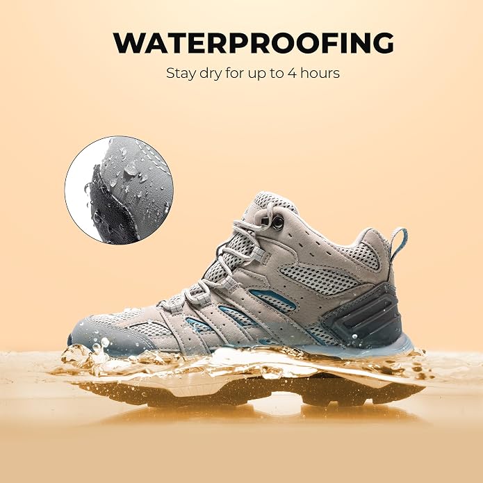 NORTIV 8 Women's Waterproof Hiking Boots Outdoor Ankle Trekking Mid Backpacking Mountaineering lightweight boots