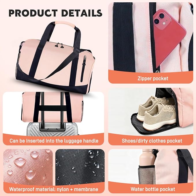 Yoga Mat Bag, Gym Workout Bag with Water Bottle Pocket, Pilates Bag for Women with Wet & Dry Pocket, Yoga Bags and Carriers Fits All Your Stuff, Yoga Tote Bag for Sports Travel Office