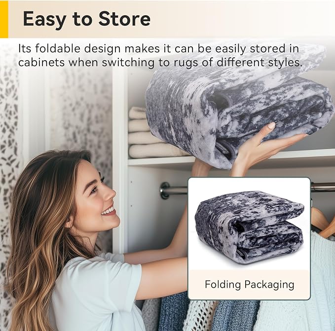 RELEANY Washable 7'x10' Abstract Area Rug for Living Room Black White | carpet for bedroom, kitchen, office, hallway and entryway, printed pattern, non-slip, soft, stain-resistant, easy to clean