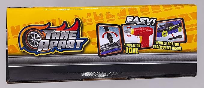 Pup Go Take Apart Toy Racing Car for Kids Age 3+ Year Old, 2 in 1 Build Your Own Car with Realistic Sounds & Lights, Construction Vehicle Toys with Electric Drill, Ideal Gitfs for Boys(4 Spare Screws)
