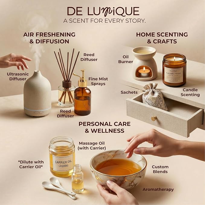Floral Desire Scent DE LUmiQUE Calming Essential Oil Blend, 100% Natural Aromatherapy Grade, 10ml / 0.34 Fl Oz