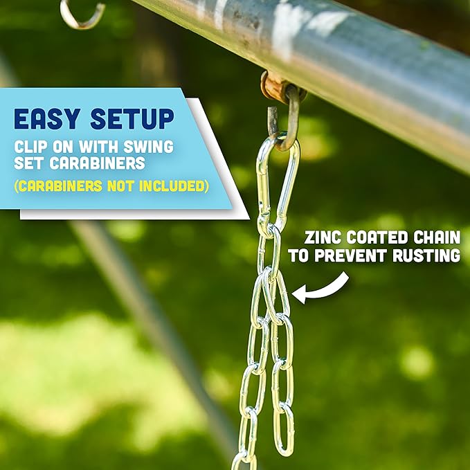 Squirrel Products High Back Full Bucket Toddler Swing Seat with Plastic Coated Chains - Swing Set Additions & Replacements - Outdoor Play Equipment - Blue