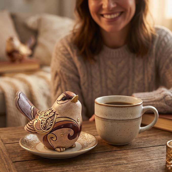 Bird Figurines Home Decor,Boho Bird Decor for Shelf,Birthday Gifts for Mom | Small Animal Sculpture Decorative Ornaments for Coffee Table Bookshelf Office Desk Mantel Cabinet Living Room Bedroom