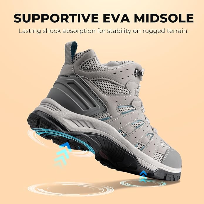 NORTIV 8 Women's Waterproof Hiking Boots Outdoor Ankle Trekking Mid Backpacking Mountaineering lightweight boots