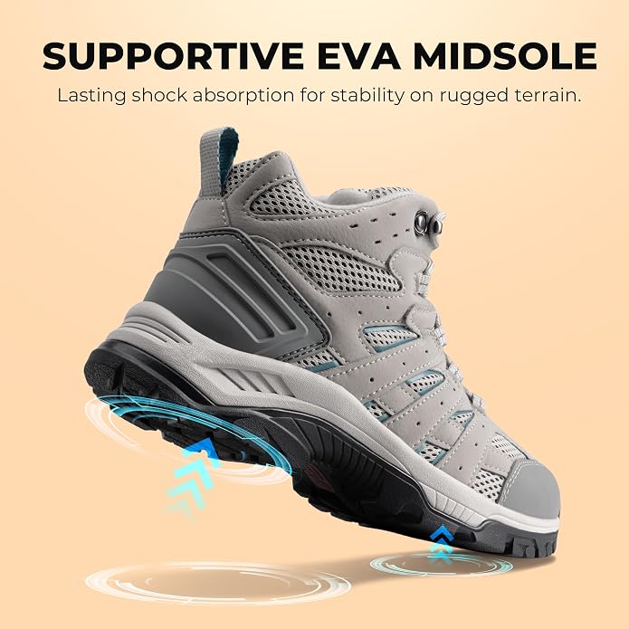 NORTIV 8 Women's Waterproof Hiking Boots Outdoor Ankle Trekking Mid Backpacking Mountaineering lightweight boots