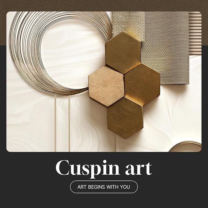Large Framed Modern Luxury Gold Wall Art for Living Room, 3 Piece Bright Style Art Prints Wall Paintings Artwork for Walls, Bronze Gold Geometric Pictures for Dining Room Bedroom Office Wall Decor