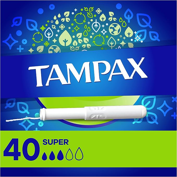 Tampax Cardboard Applicator Tampons, Super Absorbency 40 ea (Pack of 5)