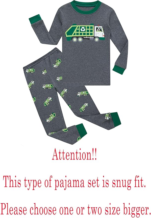 KikizYe Little Big Boys Girls Pajamas Set Kids PJs 100% Cotton Sleepwear