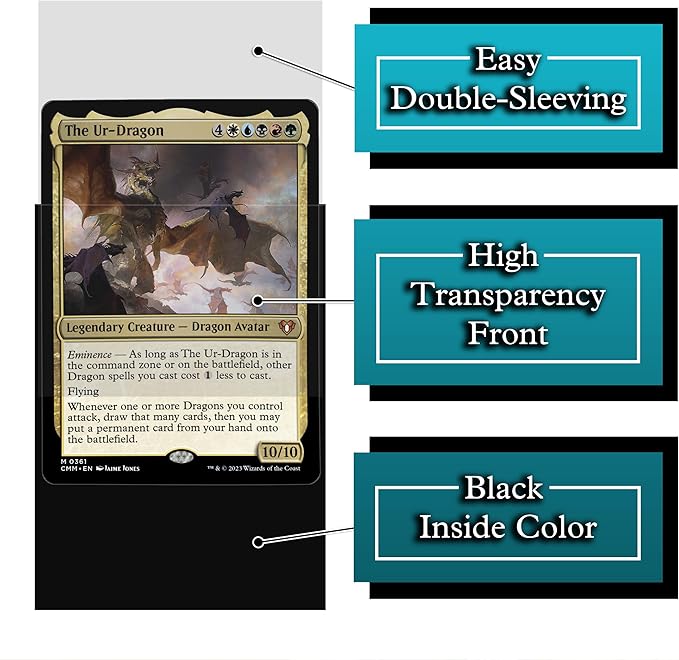 Unstoppable Relentless Dragon Game Card Sleeves 102 Pack – Compatible with MTG and Other TCGs Ur-Dragon Commander Decks - Premium Standard Card Sleeves for Magic The Gathering