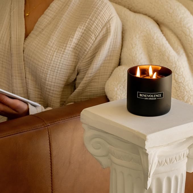 Benevolence LA Premium Black Berries Large 3-Wick Scented Candle – 45-Hour Burn – Luxury Natural Soy Candle for Home – Aromatherapy & Room Decor – 14.5oz
