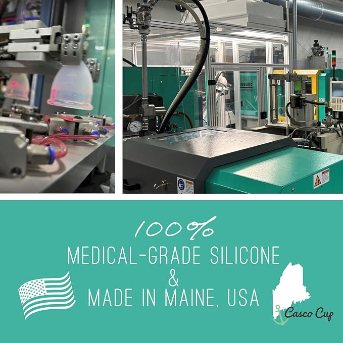 Casco Menstrual Cup & Case - Medical Grade Silicone Period Cup Made in Maine USA, Reusable Menstrual Cup (Standard1 - High Cervix)