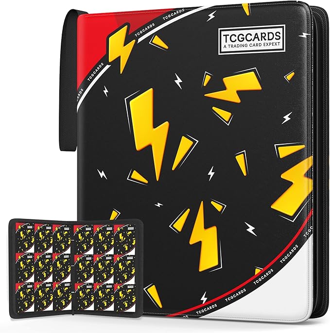 Trading Card Binder 9 Pocket,Card Binder 900 Pockets,Card Book Holder Cards with 50 Removable Sleeves,3-Ring Zip Design MTG/TCG/Sport Collectible Trading Card Albums Gifts for Boys and Girls (Black)