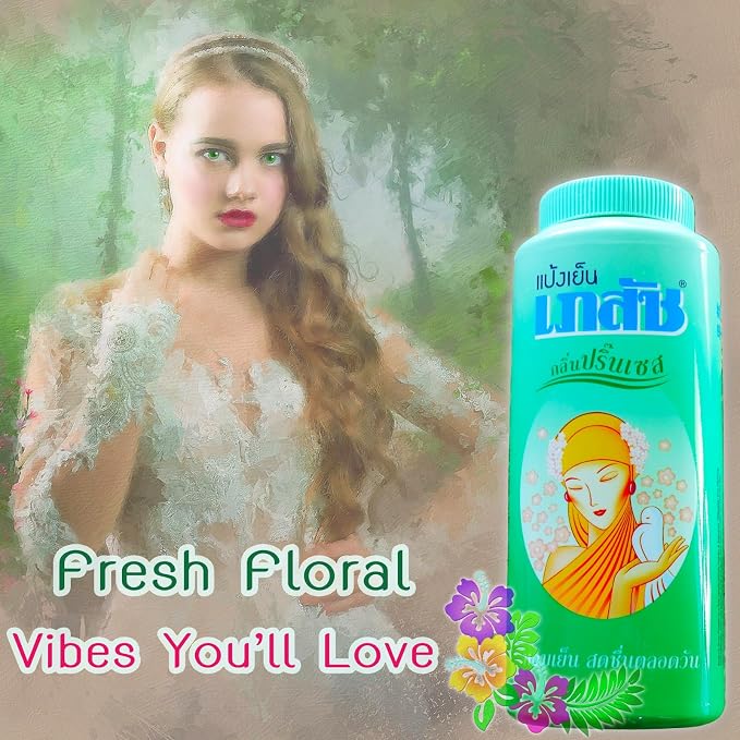 Herbal Body Powder with Floral Scent – Cooling Menthol & Zinc Oxide – Talc Alternative for Adults