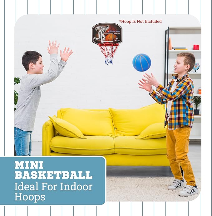 Botabee Mini Basketball - Set of 3 - Toy Basketballs with Manual Pump - Plastic Balls for Toddlers & Kids - Blue with Gold Lines, Black with Gold Lines and Black/Yellow Pattern for Indoor/Outdoor Play