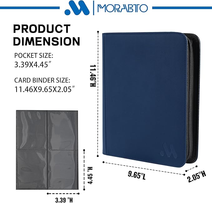 Top Loader Binder, Holds 128 Top Loaders,4 Pocket Top Loader Binders for 3" x 4" Rigid Cards,Card Album Folder for Hard Plastic Top Loaders