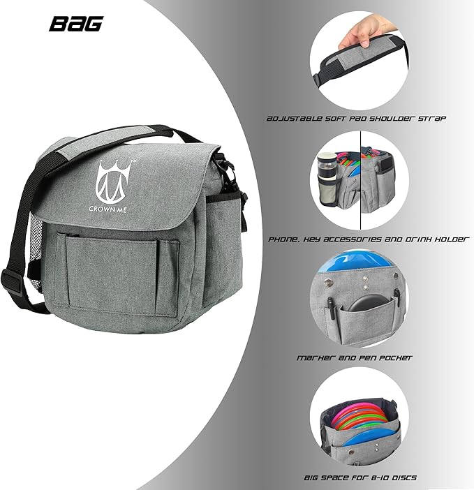 CROWN ME PDGA Aprroved Disc Golf Pro Set with Bag and 6 Discs