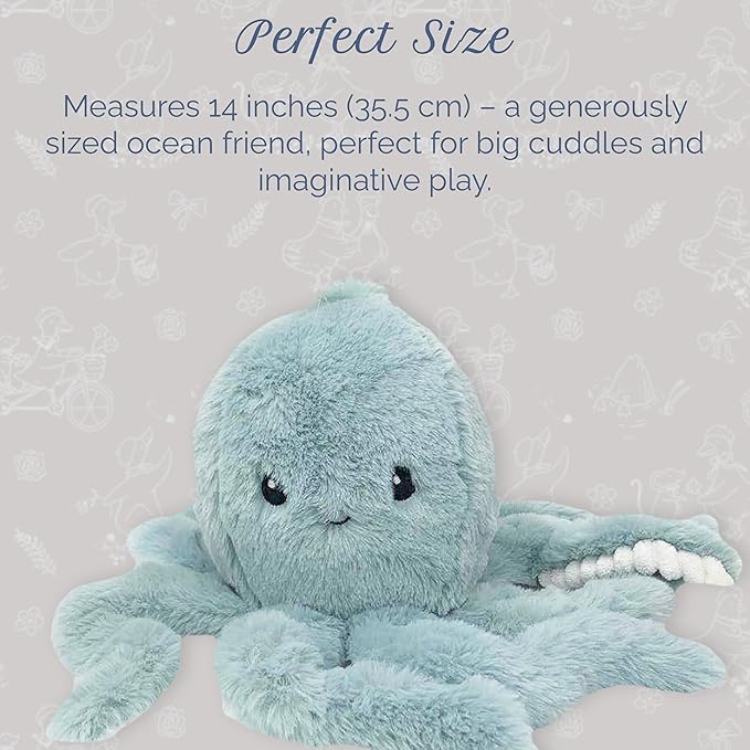 MON AMI Oda The Octopus Stuffed Animal Toy – 11”, Octopus Plush, Use as Toy or Nursery Room Décor, Great for Kids of All Ages