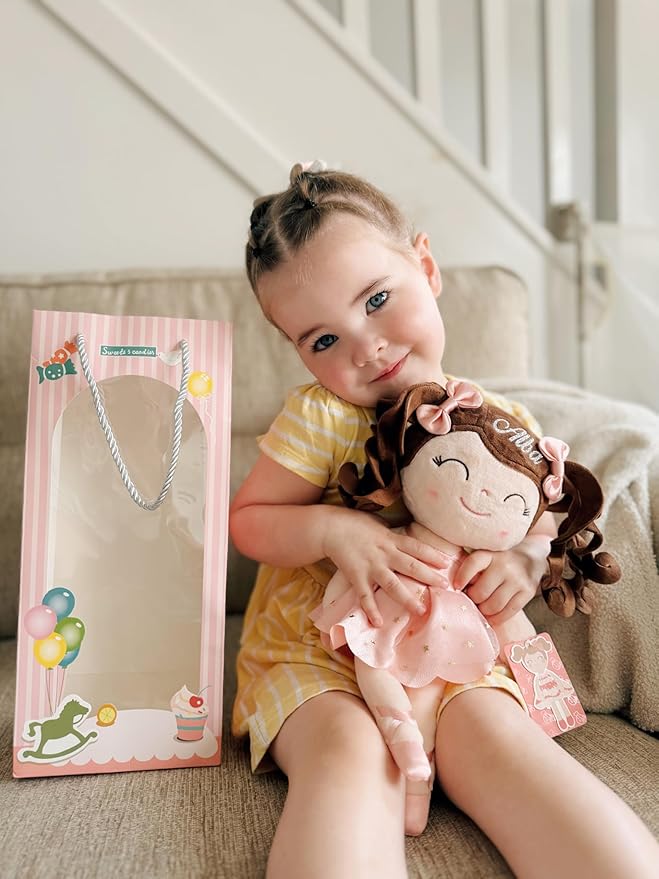 Gloveleya Personalized Name Ballerina Doll – Custom Plush Ballet Girl Doll 13", Unique Gift for Baby Shower, Birthday, Christmas & Holiday Keepsake for Toddlers and Little Girls