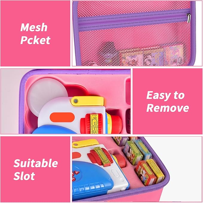 Case Compatible with Little Tikes for Story Dream Machine Books Starter Set, Toys Protective Container for Little Tikes for Storytime Audio Play Real for Littles Character Collection (Box Only), Pink