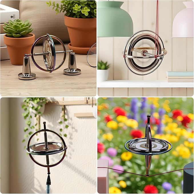 Joytech Precision Gyroscope Kill Time Metal Anti-Gravity Spinner Balance Toy Colorful JA05