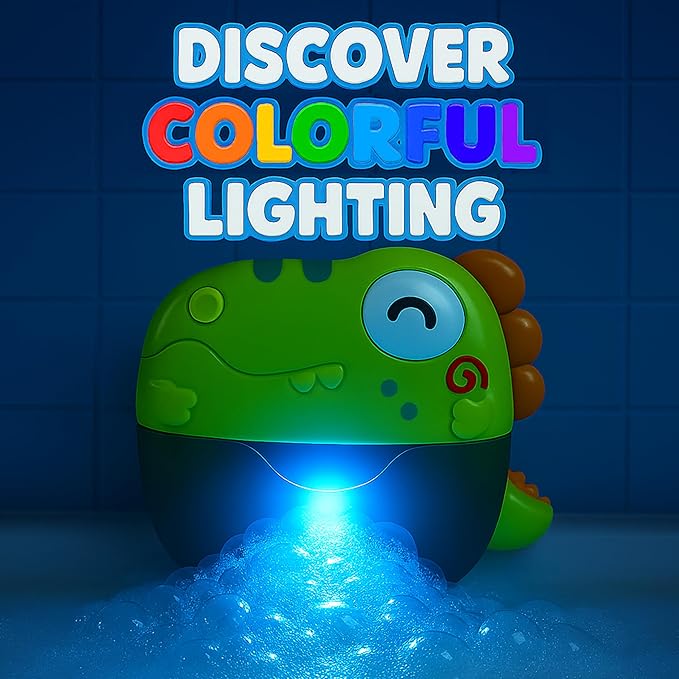 Bath Bubble Machine - Bath Toys | Bathtub Bubble Machine, Light Up Bubbles Maker for Bathtub - Bubbles Bath Maker with Lights & Music - Strong Suction BPA Free