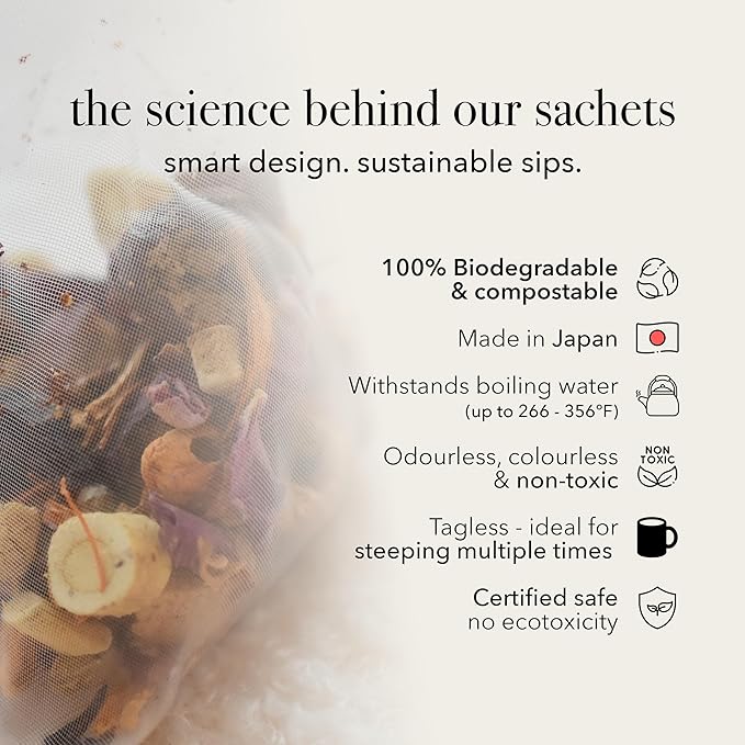 qìsane Chrysanthemum Tea Bags with Dried Goji Berries Organic - Dried Chrysanthemum Flowers, Dried Longan Fruit & Jujube Dates - Herbal Tea Bag to Support Calmness - 10 sachets (~30 cups)