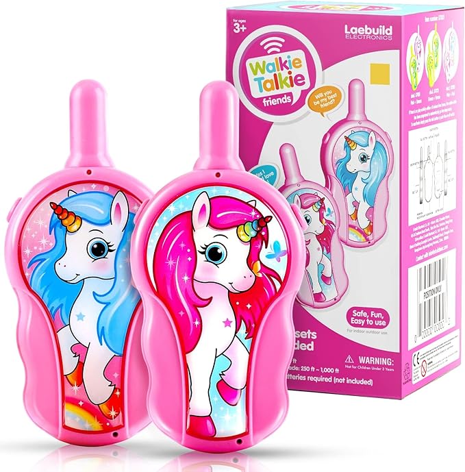 Walkie Talkies for Kids, Toddlers Kids Girls Toys for 3 4 5 6Years Old, Two Way Radio Gifts 4 6 7 8 Easter Basket Stuffers Xmas Gifts
