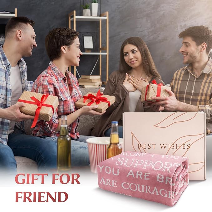 Get Well Soon Gifts for Women- Inspirational Gifts Blanket | Feel Better After Surgery Gifts for Sick Women, Thinking of You Gift for Her Friend Sister Coworker, 60'' x 50''