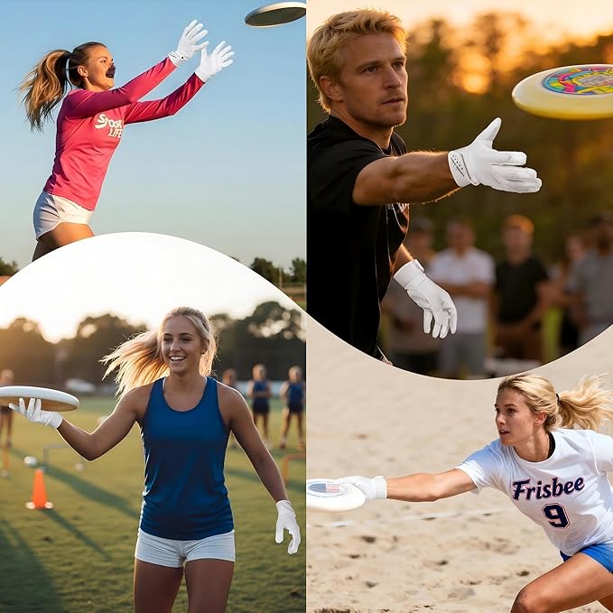 HANDLANDY Ultimate Frisbee Gloves – Flying Disc Gloves for Adults and Youth with Consistent Grip, Lightweight Breathable Fit, Perfect for Throws, Catches, and Disc Sports