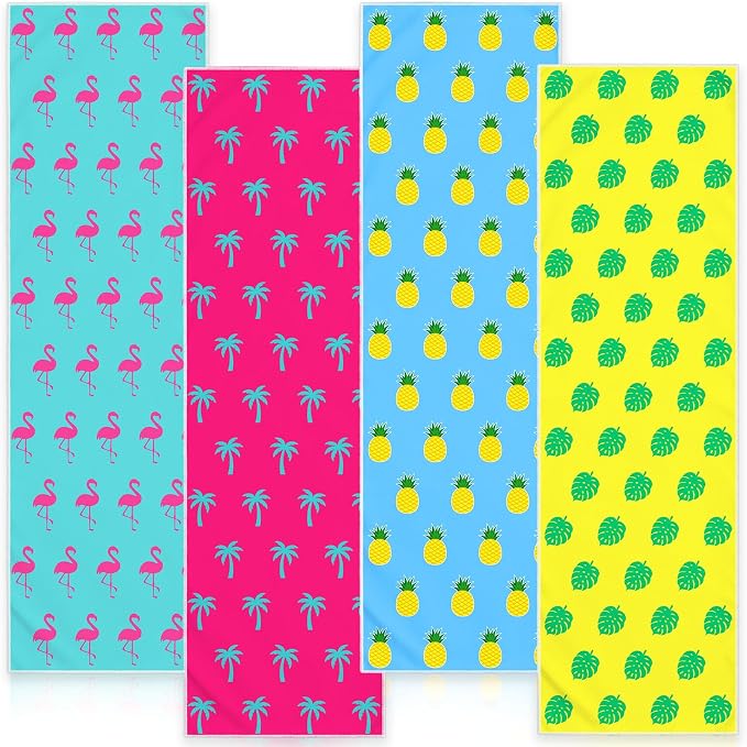12Pcs Neck Cooling Towel, 40"X12" Hawaiian Print Baseball Ice Towels Soft and Breathable Sports Towel Outdoor Sports Colorful Fast Drying Towel for Gym Outdoor Camping Baseball Team Gift