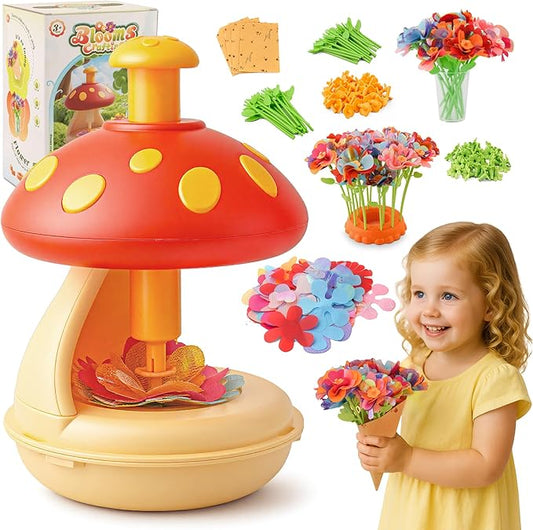 SZBZ Fabric Flower Bouquets Toys, DIY Craft Kits Toys for Kids - Flowers Market Toy, Build Your Flower Bouquet, Arts & Crafts for 4+ Year Toddler Girl, Educational Activity Preschool Birthday Gifts