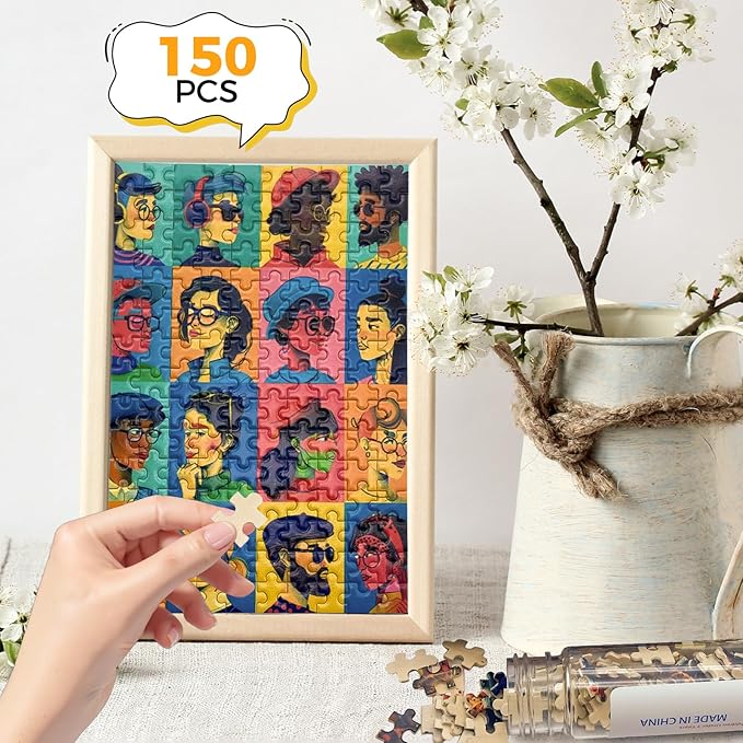 150 Pieces Mini Jigsaw Puzzles for Adults & Kids,6 x 4 Inches,Mini Puzzles,Travel Puzzle,Small Micro Puzzles,Challenging Difficult Puzzle,3 Pack Cartoon Avatar Collection