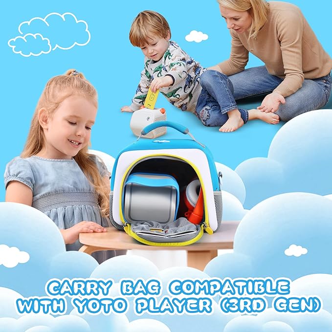Carrying Bag Compatible with Toniebox Starter Set and Tonies Figurines, Kids Toys Storage Case with Handle and Shoulder Strap for Tonies Box, Detachable Bag for Toniebox Accessories