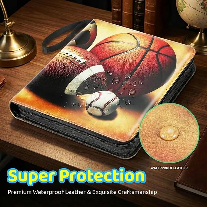 Zipper Cards Binder for 900-Pocket Sports Trading Cards, Premium Baseball Football Basketball Cards Book Album With Removable Sleeves for MTG & TCG Cards - Gifts for Girls and Boys