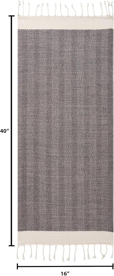 BAY LAUREL Turkish Hand Towel – Pack of 2 | Soft & Absorbent Decorative Towels for Bathroom, Hand, Face, Hair, Gym, Yoga, SPA, Kitchen & Tea | Boho Decor (Latte, Herringbone 16x40 Inches (Set of 2)