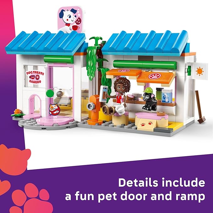 LEGO Friends Dog Treats Bakery Building Toy for Girls & Boys - Pretend Play Set for Kids, Ages 6+ - W/Aliya & Sage Minidolls, 2 Toy Dog Figures, & Accessories - Gift Idea for Birthdays - 42677