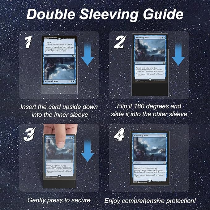 100 Pack Card Sleeves, Perfect Fit Inner Sleeves Ideal for Double-Sleeving, Trading Card Sleeve Compatible with MTG, TCG, Gaming Cards