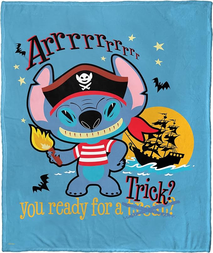 Northwest Lilo and Stitch Silk Touch Throw Blanket, 50" x 60", Pirate Stitch