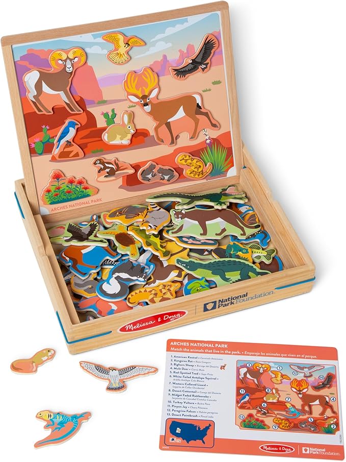 Melissa & Doug National Parks Wooden Picture Matching Magnetic Game Kids Animal Magnets Activity for Boys and Girls Ages 3+ - FSC-Certified Materials