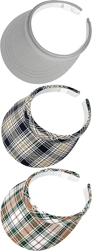 3 Pack Sports Sun Visor Hat Women Men Adjustable Clip On Visors Outdoor Golf Beach Cap