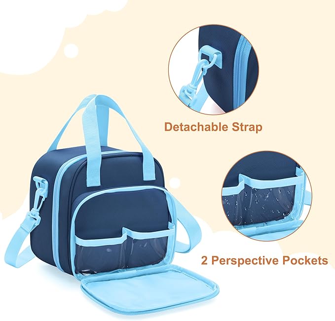 LoDrid Carrying Case Compatible with Little Tikes Story Dream Machine Starter Set, Multiple Pockets for Books and Accessories, Blue, Bag Only (Patent Design)