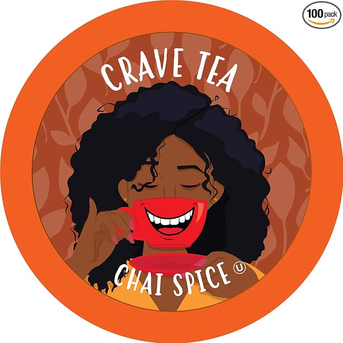 Crave Beverages Tea Pods, Chai Spice for Keurig K Cup Brewers, 100 Count