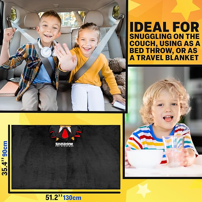 Get Trend Blanket with Hood for Kids 51x35in, Fleece Throw Cozy Wearable Blanket with Hood and Ears Gifts for Kids