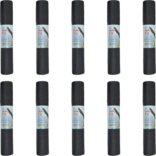 10-Pack Yoga Mat, 68" x 24" Non Slip Exercise Mat, 4mm Thick Gym Mat for Fitness and Stretching, Bulk Non Toxic Yoga Mats for Schools and Studios