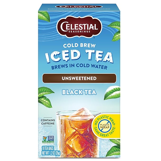 Celestial Seasonings Cold Brew Unsweetened Black Tea Iced 18 tea bags