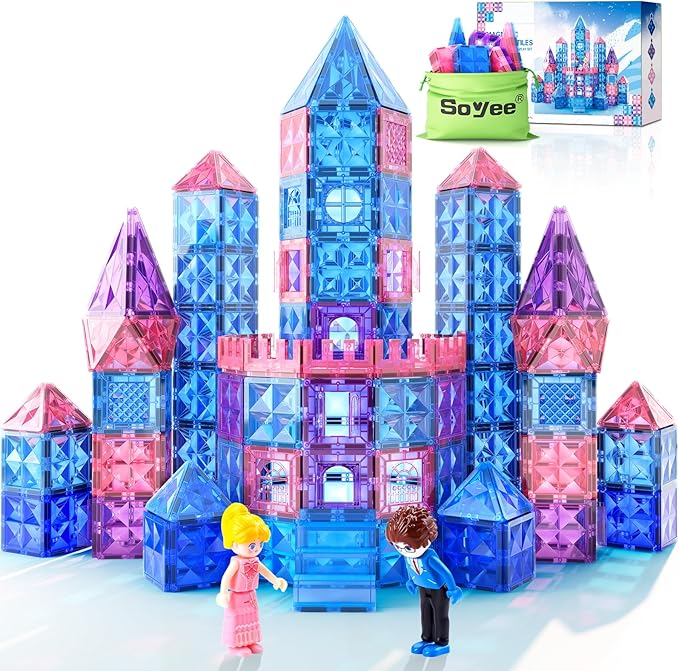 Diamond Magnetic Building Blocks - Princess Toys for 3-8 Year Old Girls & Boys - 3 4 5 6 Year Old Girl Birthday Xmas Present Preschool K12 Classroom Decor Classroom Must Haves School Supplies