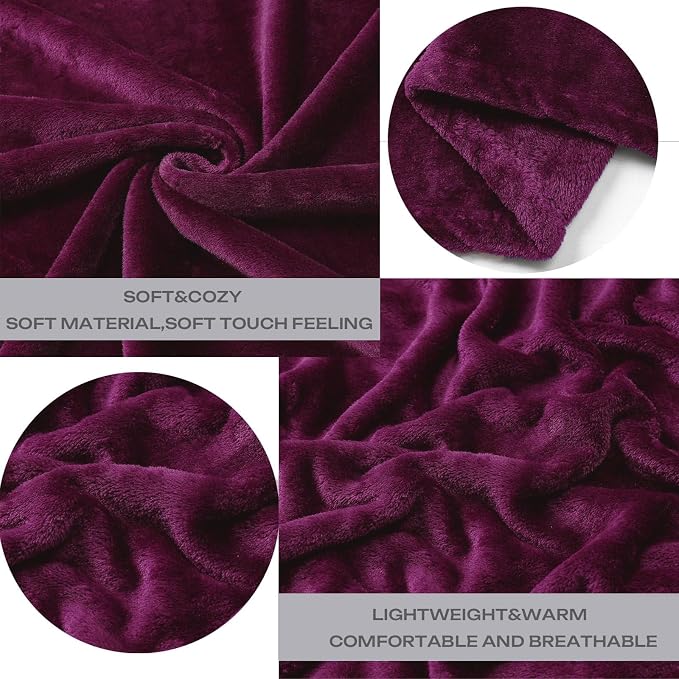 Purple Fleece Plush Throw Blanket 50"x60"for Couch Sofa Fuzzy Cozy Flannel | Super Soft Lightweight Microfiber Blanket for Bed Chair bedroom Home Decor All Season,Birthday Gifts for Women Mom Adult