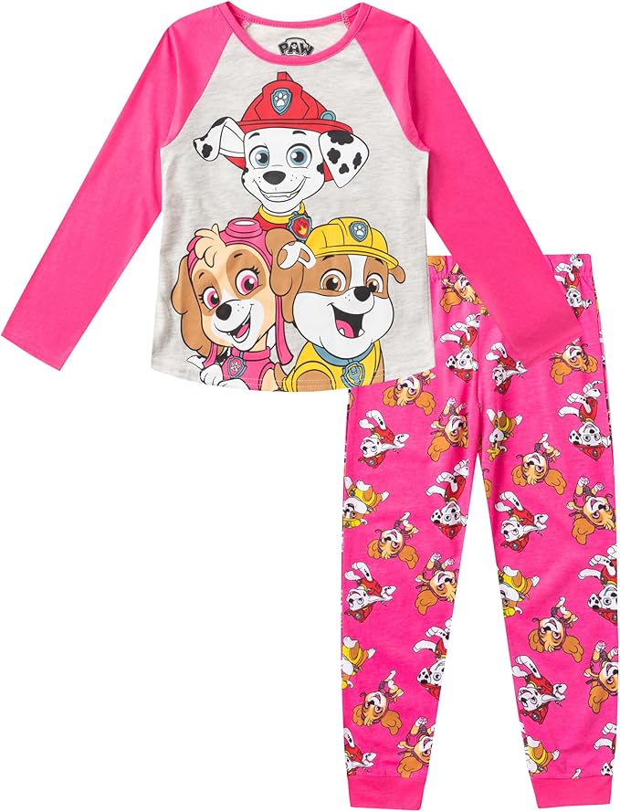 Nickelodeon Paw Patrol Girls Long Sleeve Shirt and Pants Set for Toddler and Little Kids