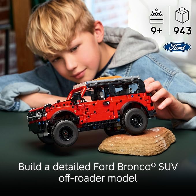 LEGO Technic Ford Bronco Kids Toy Car - Building Toy for Boys and Girls, Ages 10+ - Car Model Kit - Makes a Cool Birthday Gift for Kids - Authentic Ford Bronco Trim & Details - 42213